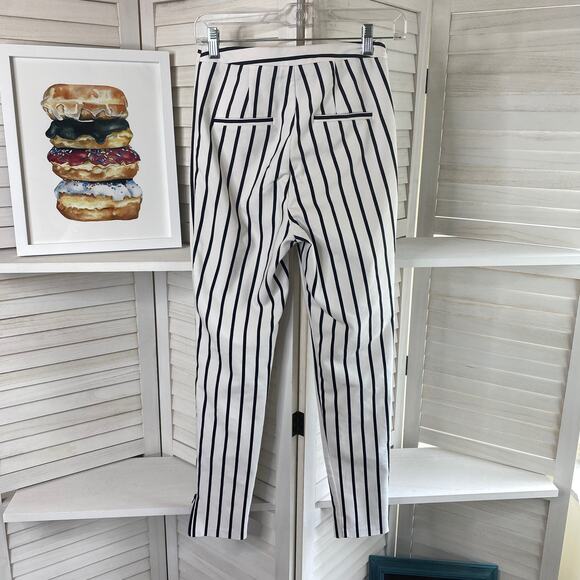 Topshop black and white striped skinny pants size 4 - Picture 3 of 5